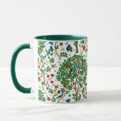 William Morris-Baum des Leben-Musters, grün u. Tasse (Links)