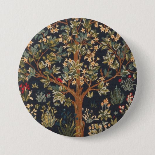 William Morris - Baum des Lebens Original Button (Vorderseite)
