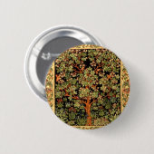 William Morris - Baum des Lebensmusters Button (Vorne & Hinten)