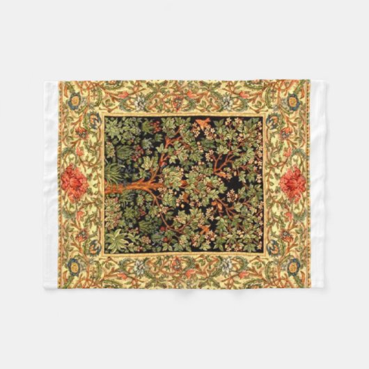 William Morris - Baum des Lebensmusters Fleecedecke (Vorderseite (Horizontal))