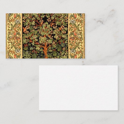 William Morris - Baum des Lebensmusters Visitenkarte (Vorne/Hinten)
