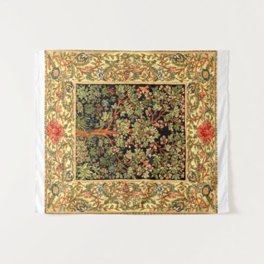 William Morris - Baum des Lebensmusters Wandteppich (Vorderseite (Horizontal))