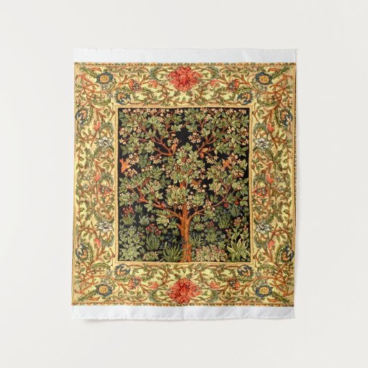 William Morris - Baum des Lebensmusters Wandteppich (Vorderseite)