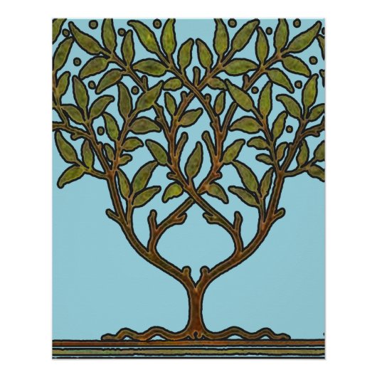 William Morris Baum-Fries-Floral-Tapete Poster (Vorderseite)