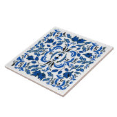 William Morris Bäume und Blätter blau-weiß Fliese (Seite)