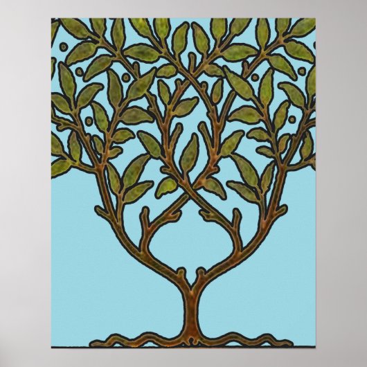 William Morris Baumfries Blumen Tapete Poster (Vorne)
