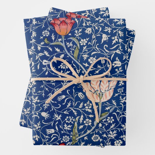 William Morris Beautiful Floral Pattern Blau Geschenkpapier Set (Beispiel)