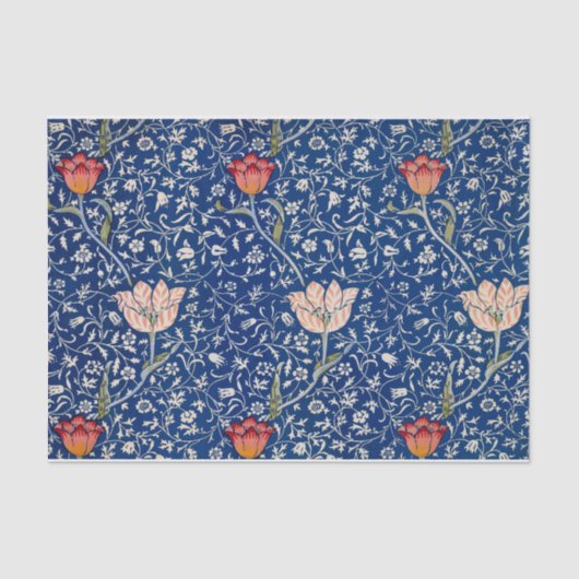 William Morris Beautiful Floral Pattern Blau Seidenpapier (Vorderseite)