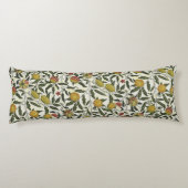 William Morris Beautiful Fruit Foliage Blume Red Seitenschläferkissen (Rückseite)