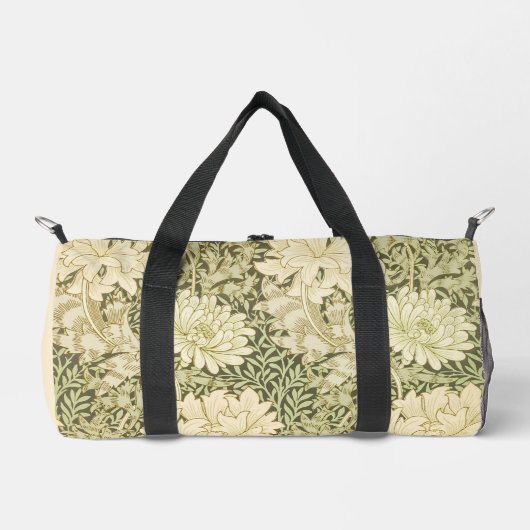 William Morris Beige Floral Gym Women's Bag Duffle Bag (Vorderseite)