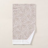 William Morris Beige Larkspur Muster und Monogram Badhandtuch Set (Handtuch)