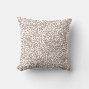 William Morris Beige Rittersporn-Muster Kissen