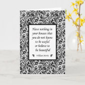 William Morris Berühmtes Zitat Schöne Zuhause Karte (Gelbe Blume)