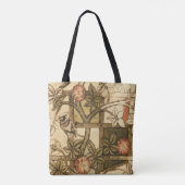 William Morris Bird auf Trellis, Mute Earthy Tones Tasche (Rückseite)
