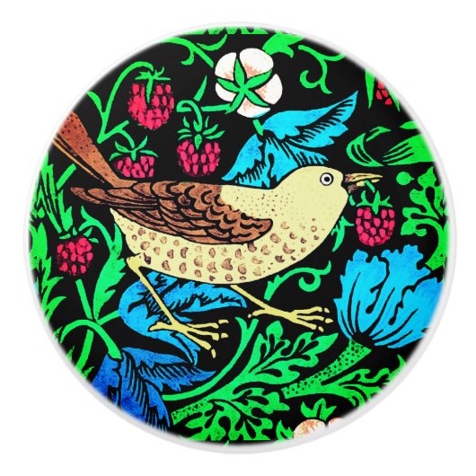 William Morris Bird & Blume, Blue and Brown Keramikknauf (Vorderseite)
