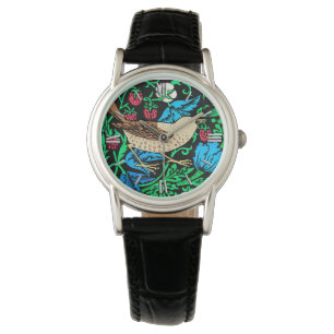 William Morris Bird & Blume Tile Armbanduhr