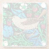 William Morris Bird & Blume Tile, auf Black Glasuntersetzer (Rückseite)