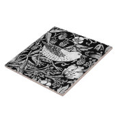 William Morris Bird & Blume Tile, Black and White Fliese (Seite)