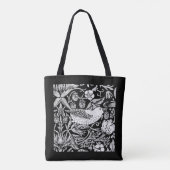 William Morris Bird & Blume Tile, Black and White Tasche (Rückseite)