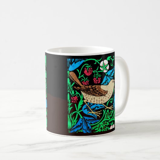 William Morris Bird & Blume Tile, Blau und Schwarz Kaffeetasse (VorderseiteRechts)