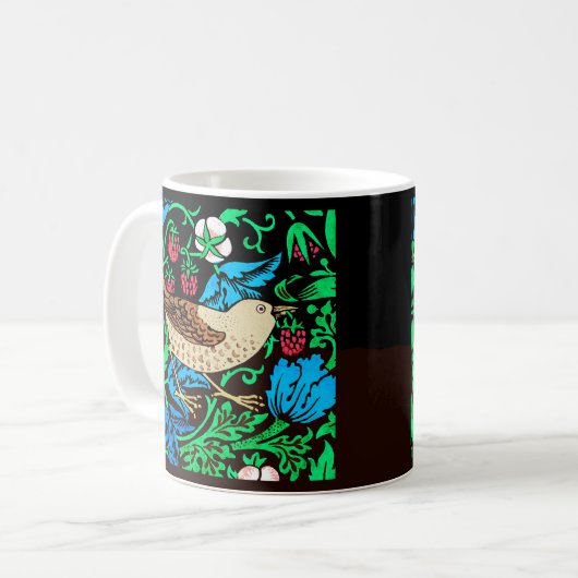 William Morris Bird & Blume Tile, Blau und Schwarz Kaffeetasse (Vorderseite Links)