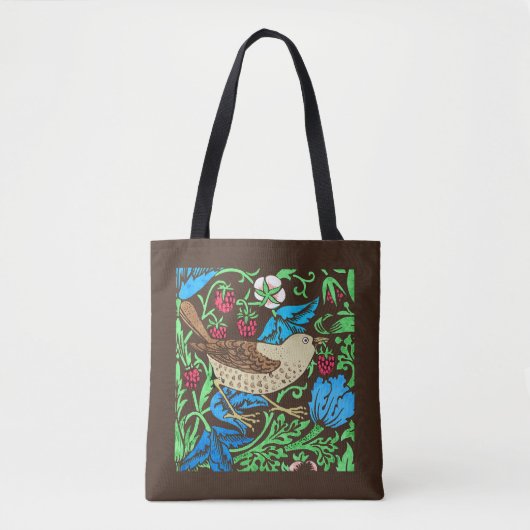 William Morris Bird & Blume Tile, Blue & Brown Tasche (Vorderseite)