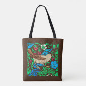 William Morris Bird & Blume Tile, Blue & Brown Tasche (Rückseite)
