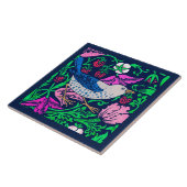 William Morris Bird & Blume Tile, Navy & Fuchsia Fliese (Seite)