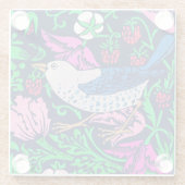 William Morris Bird & Blume Tile, Navy & Fuchsia Glasuntersetzer (Rückseite)