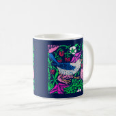 William Morris Bird & Blume Tile, Navy & Fuchsia Kaffeetasse (VorderseiteRechts)