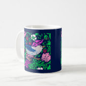 William Morris Bird & Blume Tile, Navy & Fuchsia Kaffeetasse (Vorderseite Links)