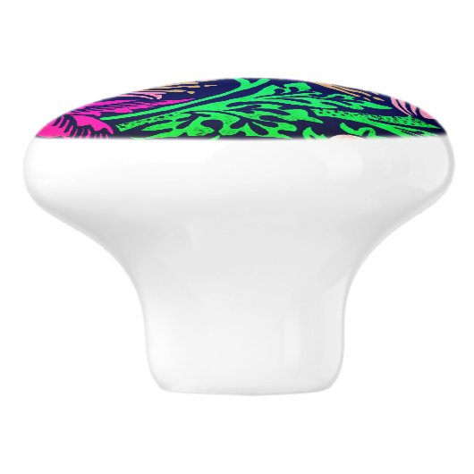 William Morris Bird & Blume Tile, Navy & Fuchsia Keramikknauf (Seitenansicht)