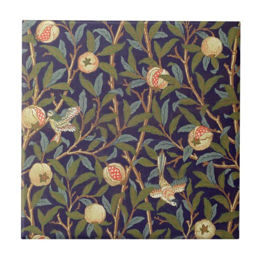 William Morris Bird und Pomegranat Fliese (Vorderseite)
