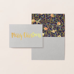 William Morris Bird und Pomegranat Vintage Blume Folienkarte