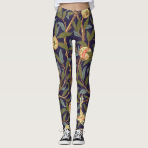 William Morris Bird und Pomegranat Vintage Blume Leggings