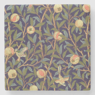 William Morris Bird und Pomegranat Vintage Blume Steinuntersetzer