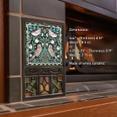 William Morris Birds and Tulips Green Art Nouveau Fliese