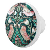 William Morris Birds and Tulips Green Art Nouveau Keramikknauf (Rechts)