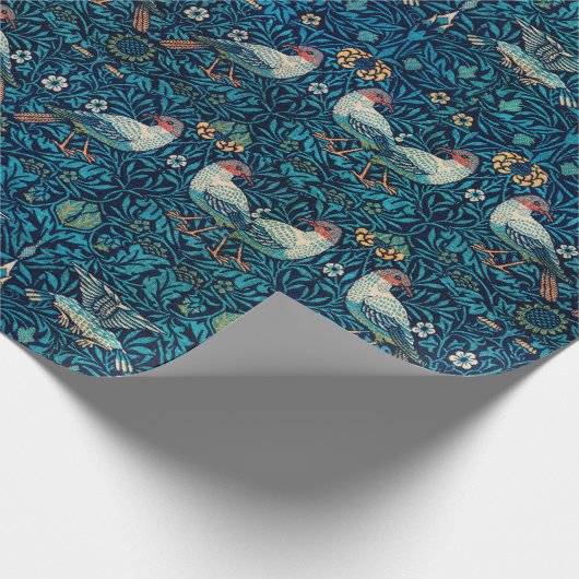 William Morris Birds Art Nouveau Floral Pattern Geschenkpapier (Ecke)