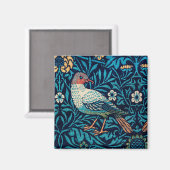 William Morris Birds Art Nouveau Floral Pattern Magnet (Vorderseite/Rückseite)
