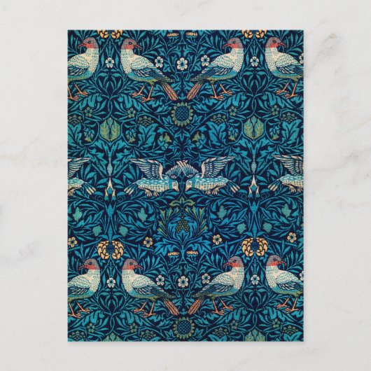 William Morris Birds Art Nouveau Floral Pattern Postkarte (Vorderseite)