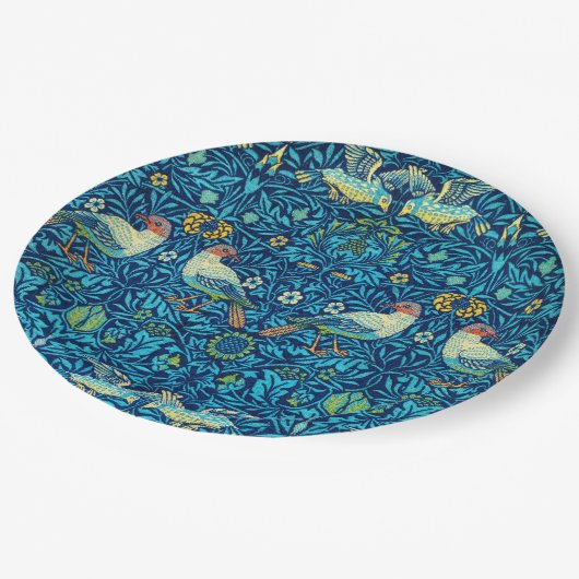 William Morris Birds Blue Paper Teller (Schrägansicht)