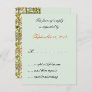 William Morris Birds & Blume Wedding RSVP Cards