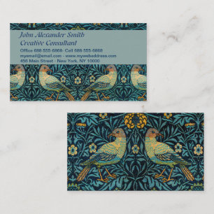 William Morris Birds & Floral Pattern Visitenkarte
