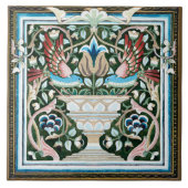 William Morris Birds Garden Blume Art Nouveau Fliese (Vorderseite)