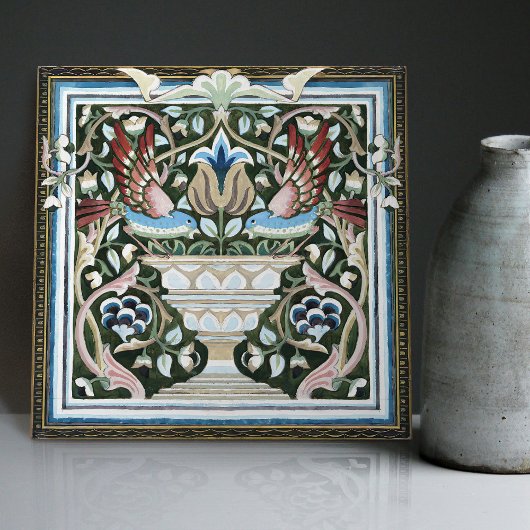William Morris Birds Garden Blume Art Nouveau Fliese