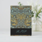 William Morris Birds Reply Cards für Square Invite RSVP Karte (Stehend Vorderseite)