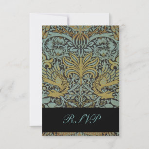 William Morris Birds Reply Cards für Square Invite RSVP Karte