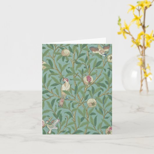 William Morris, Birds und Pommenates - Green Karte (Gelbe Blume)