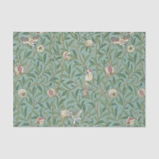 William Morris, Birds und Pommenates - Green Seidenpapier (Vorderseite)